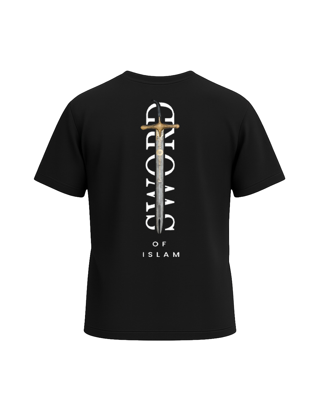 Back view of Sword of Islam gym T Shirt